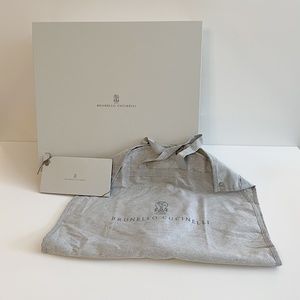 Brunello Cucinelli Garment Bag and Large Gift Box - with Silver Charm!
